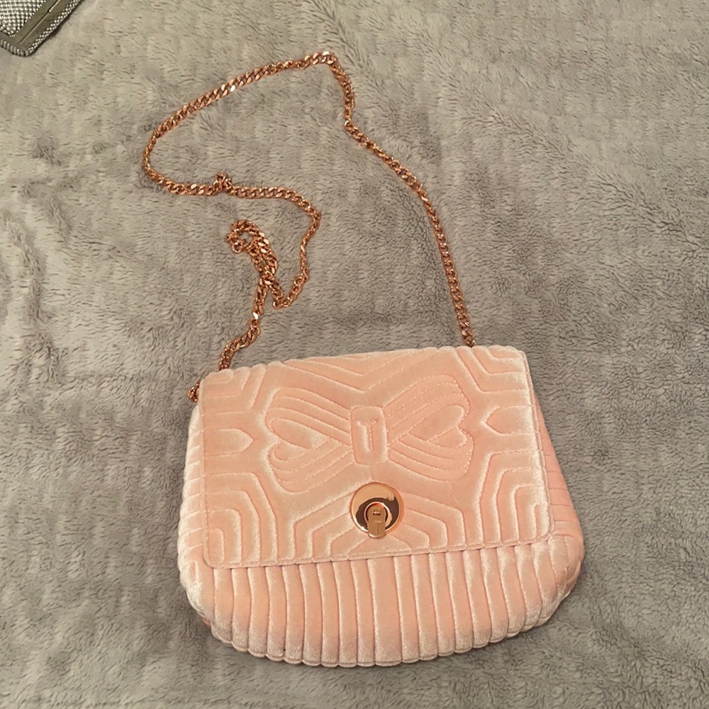 NWT Ted Baker - pink velvet purse
